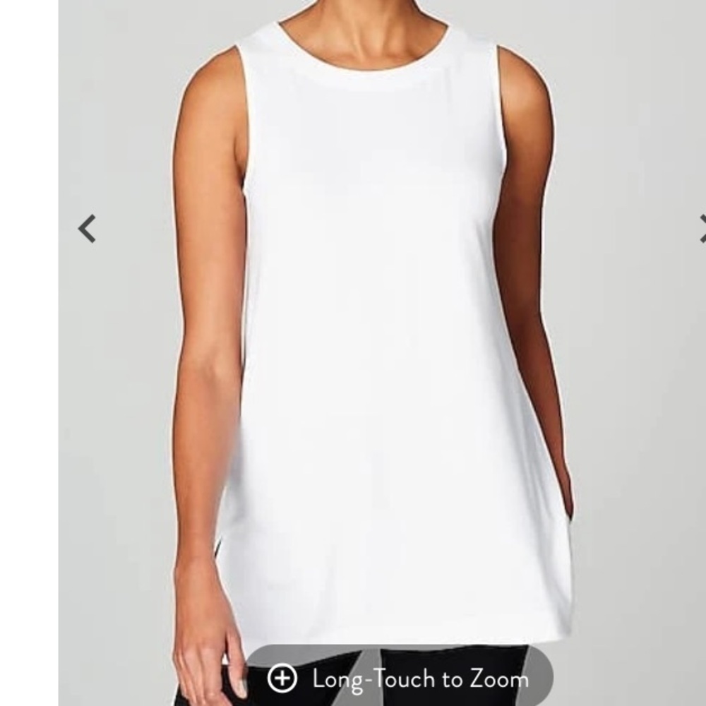 NWT Beautiful J Jill wearever collection white slit sides longline  tank
